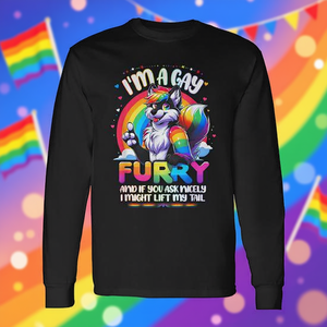 I'm A Gay Furry Rainbow Fox <b>Wolf</b> Long Sleeve <b>T</b>-<b>Shirt</b> Pride Month Fandom - Product Image 3
