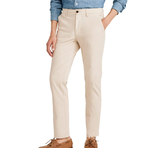 กางเกงชิโน่ทรงตรงผ้ายืดสำหรับผู้ชาย ผ้าคอตตอนผสมเนื้อเรียบ ดีไซน์หน้าเรียบ เหมาะสำหรับใส่ทำงานและใช้งานได้หลากหลายในชีวิตประจำวัน - Product Image 1