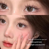 Mengjie Shangpin Faux cils naturels style manga, 12 rangées, haute capacité, en poils synthétiques doux et légers, effet chat-elfe, en grappe unique
