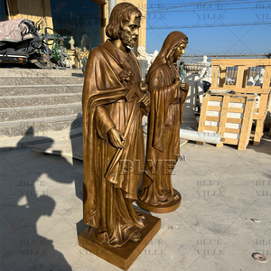 BLVE Christian Religious Life Size Bronce Jesús Estatua Religiosa Bronce San José y María Esculturas en Stock - Product Image 4