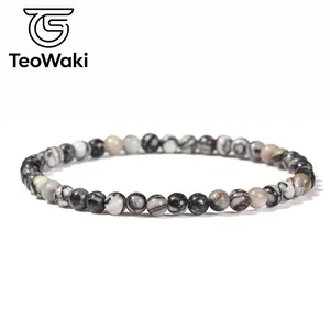 TeoWaki Gelang Elastis Manik-manik Batu Alam Bulat Pilihan Warna Beragam Perhiasan Fashion Harian Dapat Ditumpuk Hadiah Liburan 19cm - Product Image 2