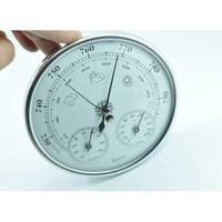 J&R Alliage d'aluminium 3-en-1 Toutes saisons 130mm Manomètre analogique intégré Thermomètre Hygromètre Baromètre OEM/ODM IP55