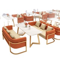 Ensemble de canapés de restaurant modernes en gros, table et chaises de salle à manger commerciales pour café-bar, mobilier de conférence occidental commercial