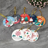 Ornement de Noël personnalisé en céramique en forme de maison, ornements de Noël par sublimation