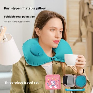 Oreiller de voyage portable en forme de U, gonflable par pression, avec fonction mémoire, pour voiture, événements en plein air, cadeau Sambo - Product Image 5