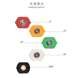 หัวฉีดแรงดันสูง 1/4 แบบเชื่อมต่อเร็ว 0 15 25 40 สำหรับฉีดน้ำทำความสะอาด - Product Image 1