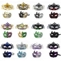 Masque de couple pour le bal de carnaval d'Orléans, en polyester, peint, demi-visage, accessoires de maquillage de fête, festival