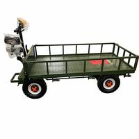 Chariot de transport robuste à commande au guidon pour entrepôt, chariot à plateforme à quatre roues motrices, électrique à batterie, OEM