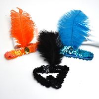 Serre-tête exclusif transfrontalier à bords larges et pailletés, coiffe indienne à plumes pour femmes et enfants, vente en gros
