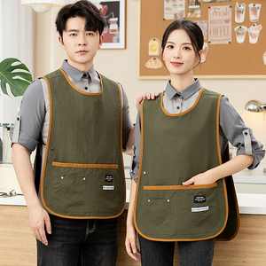Delantal Ajustable Transpirable y Resistente al Desgaste para el Hogar, Delantal Tipo Camisola para Cafetería, Barbería, Uniforme de Trabajo - Product Image 2