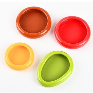 Food Storage Container Round Clip On Lid <b>Portable</b> Travel Use 4 Colors Set - Product Image 1