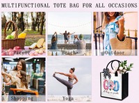 Sac fourre-tout pour femmes chrétiennes - Sac de voyage en toile avec verset biblique 'Avec Dieu, tout est possible' - Cadeau pour amies, collègues