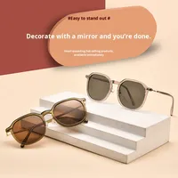 Lunettes de soleil polarisées haut de gamme pour femmes, style punk, protection UV, grande taille, verres de protection solaire TR, TY32057F, vente en gros, fibre d'acétate