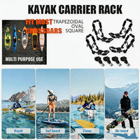 Support de toit universel en acier allié antirouille de qualité marine pour kayak, 2 paires de supports de canoë, matériel de rangement pour planches de surf et snowboard