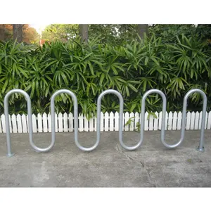 Outdoor Powder Coated Round Steel Pipe Bicycle Parking Rack Bike Rack Stand