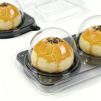 Boîte à gâteau en blister jetable en PET recyclable, résistante à l'humidité, transparente, de qualité alimentaire, pour le stockage du pain, des sushis, des pizzas, des salades