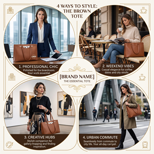 <span class=keywords><strong>Sac</strong></span> à main pour ordinateur portable en cuir de créateur classique, nouvelle mode 2026, grande capacité, pour femmes - Product Image 3
