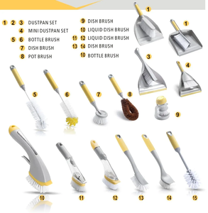 Masthome Scopa 2 in 1 Grigia e <span class=keywords><strong>Gialla</strong></span> con Manico in Metallo Rimovibile e Spazzola Morbida in TPR con Tergivetro - Product Image 2