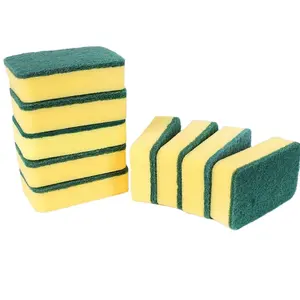 Hot Sale Household Abrasive Cleaning Scouring Pad With Sponge for Kitchen