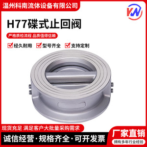 Vanne de retenue papillon à double disque en acier inoxydable, type Wafer, DN100 H77X-16P, joint souple, pour eau - Product Image 5