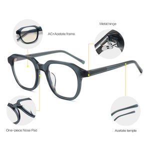 Monture de lunettes anti-lumière bleue Conchen, rectangulaire, monture intégrale en acétate, unisexe, 8064, design hexagonal - Product Image 3