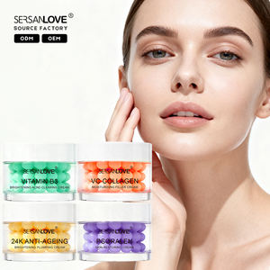 Crème hydratante pour le visage anti-âge raffermissante naturelle 24K, blanchissante, collagène hydrolysé, capsule de gelée, crème gel pour le visage - Product Image 2