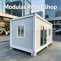 Mobile Coffee Bar Detachable Flat Pack Container Kiosk 20ft with Integrated Kitchen Turn-key Furniture for Street Food Business