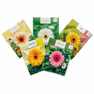 Sac pochette en mylar à 3 côtés imprimé sur mesure gravure pour fleurs maïs laitue emballage vide en plastique de graines de légumes - Product Image 1