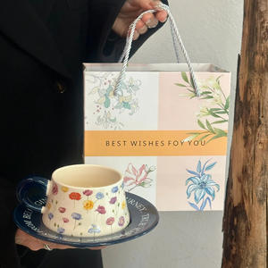 Lelyi Tasses et soucoupes en porcelaine de <span class=keywords><strong>coquelicot</strong></span> de haute qualité Vintage français Petite <span class=keywords><strong>tasse</strong></span> à café fraîche de luxe légère et créative de grande valeur - Product Image 6