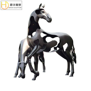 Escultura Abstracta de Caballo Jiahua, de Acero Inoxidable, para Montar en el Suelo, Decoración Artística de Animales para Exteriores - Product Image 5