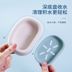 Xitianlong Double Layer Soap Dish 145x101x45mm Fast Drain Bathroom Toilet Oval PP Minimalist Design - Product Image 3
