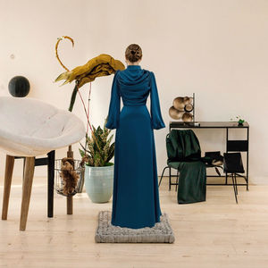 ชุดอาบายะห์ผู้หญิงคุณภาพสูง ผลิตจากโพลีเอสเตอร์ ดีไซน์แบบดั้งเดิมของชาวมุสลิม ระบายอากาศได้ดี ลายพิมพ์สวยงาม สไตล์ตะวันออกกลาง เหมาะสำหรับเดือนรอมฎอน - Product Image 3