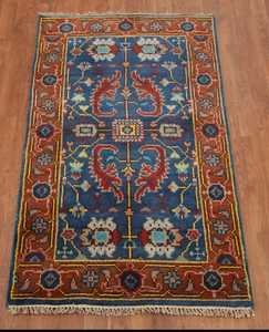 Karpet wol Oushak biru tradisional cantik buatan tangan <span class=keywords><strong>6x9</strong></span> kaki aksen India untuk ruang tamu kamar tidur karpet lobi ukuran besar - Product Image 1
