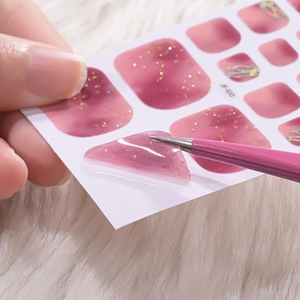Pegatinas de Uñas 3D de <span class=keywords><strong>Gel</strong></span> con Diseño Francés Colorido, Cobertura Completa, para Uñas de los Pies, con Material Metálico - Product Image 5