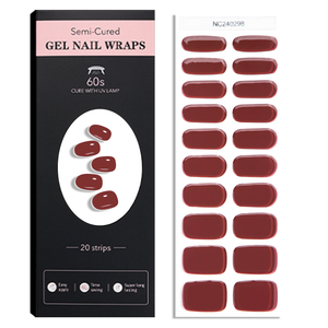 Tiras de Uñas de Gel Semicuradas al por Mayor, Pegatinas de Uñas de Gel de Color Sólido - Product Image 5