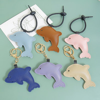 Porte-clés Dauphin en Cuir PU, Adorable Porte-clés Animal, Pendentif de Sac, Accessoire Décoratif Polyvalent pour Usage Quotidien, Cadeau, Vente en Gros