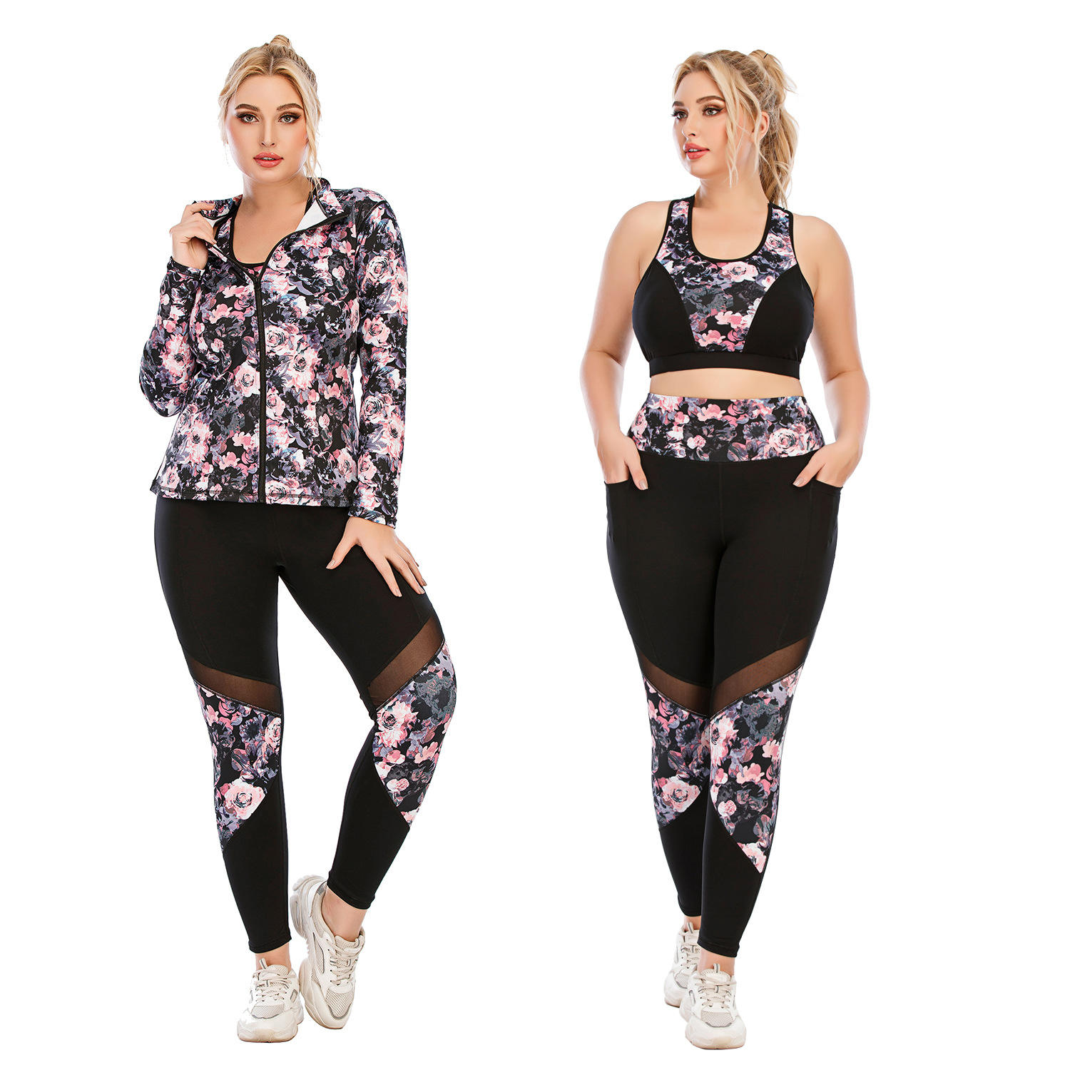 Veste et leggings de sport surdimensionnés pour femmes, ensemble
