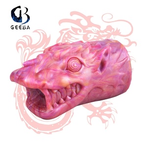 GEEBA Oral - Copa de succión de pene de boca grande para animales, tapón anal de simulación, molde de nalgas para masturbación masculina, juguete sexual de silicona para adultos - Product Image 1