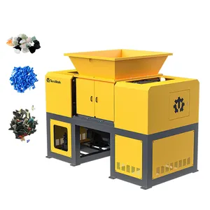 Mesin daur ulang Film Pe Pp plastik limbah besar otomatisasi mesin penghancur poros ganda