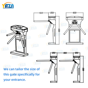 Tornello a tre bracci per interni con indicatore LED per ingressi di fabbriche, campus scolastici, stazioni della metropolitana, controllo bidirezionale - Product Image 6