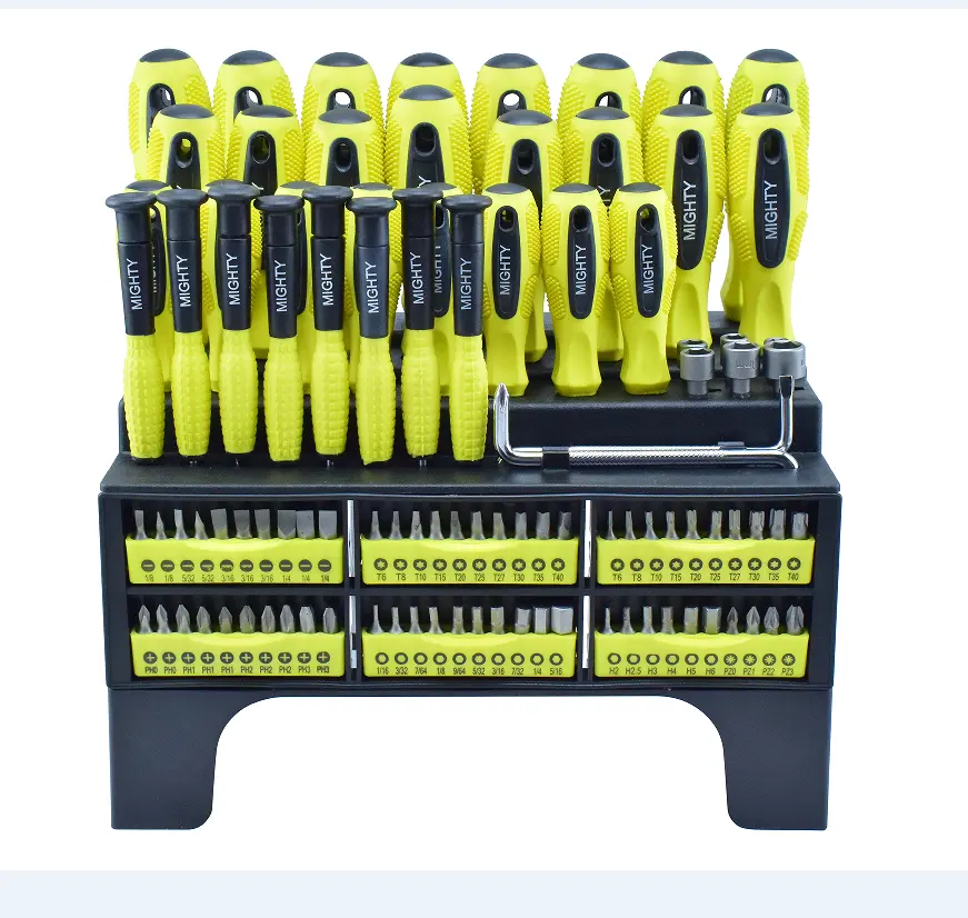 SOLUDE 100pcs hand tool sets tool set with screwdriver and Precision screwdrivers and inserts and Socket rod