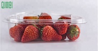 Récipients en plastique alimentaires PET jetables personnalisés Boîte d'emballage de fruits transparente à clapet pour tomate cerise raisin