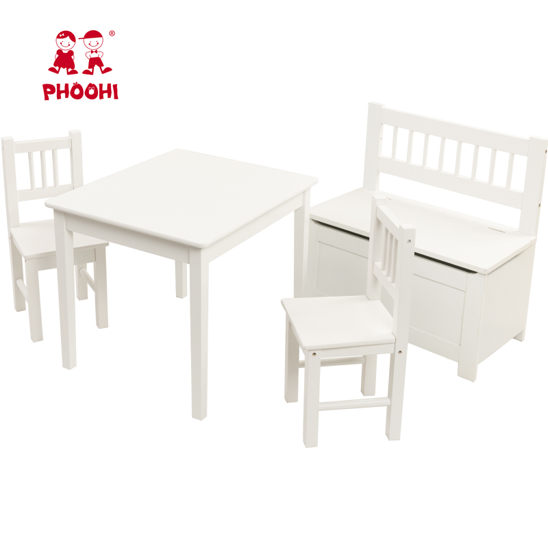 Детские столы для дошкольного обучения, детское кресло, белый деревянный детский стол с хранилищем, 3 + комплекта детской мебели