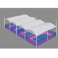 Structures de toiture en membrane de tissu PVDF imperméable pour stades, tentes pour terrains de football, de basketball, de tennis et de paddle