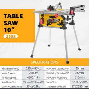 10 inch tafelschuurmachine 2000W elektrische houtzaagmachine 230V OEM ODM voor groothandel - Product Image 1