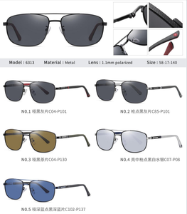 Kubi 6306 Manufacturer Fashion Pilot <b>Sunglasses</b> Men Custom Logo % UV Protection Full Rim Metal Frame Polarized Shades <b>Square</b> - Product Image 3