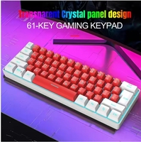 Clavier de jeu filaire ultra-compact rétroéclairé par LED RVB à 61 touches V700 Interface USB Nouveau