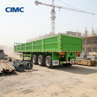 Prix usine CIMC LINYU 3 essieux à plat Semi-remorque à paroi latérale remorque à paroi latérale avec côté haut de 1000mm