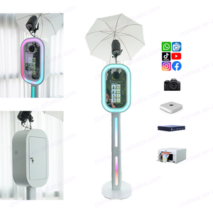 Party Events Photo Machine Oval DSLR Photo Booth Mirror Photo Booth con pantalla táctil LCD de 13,3 "Flash Photo Booth Metal Shell - Product Image 1