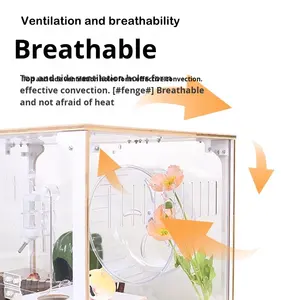 Cage à <span class=keywords><strong>hamster</strong></span> moderne dorée, Villa de luxe, Grand espace, Fermeture à bouton, Grande maison spéciale, 60 Starry Sky, 80 Basic - Product Image 4